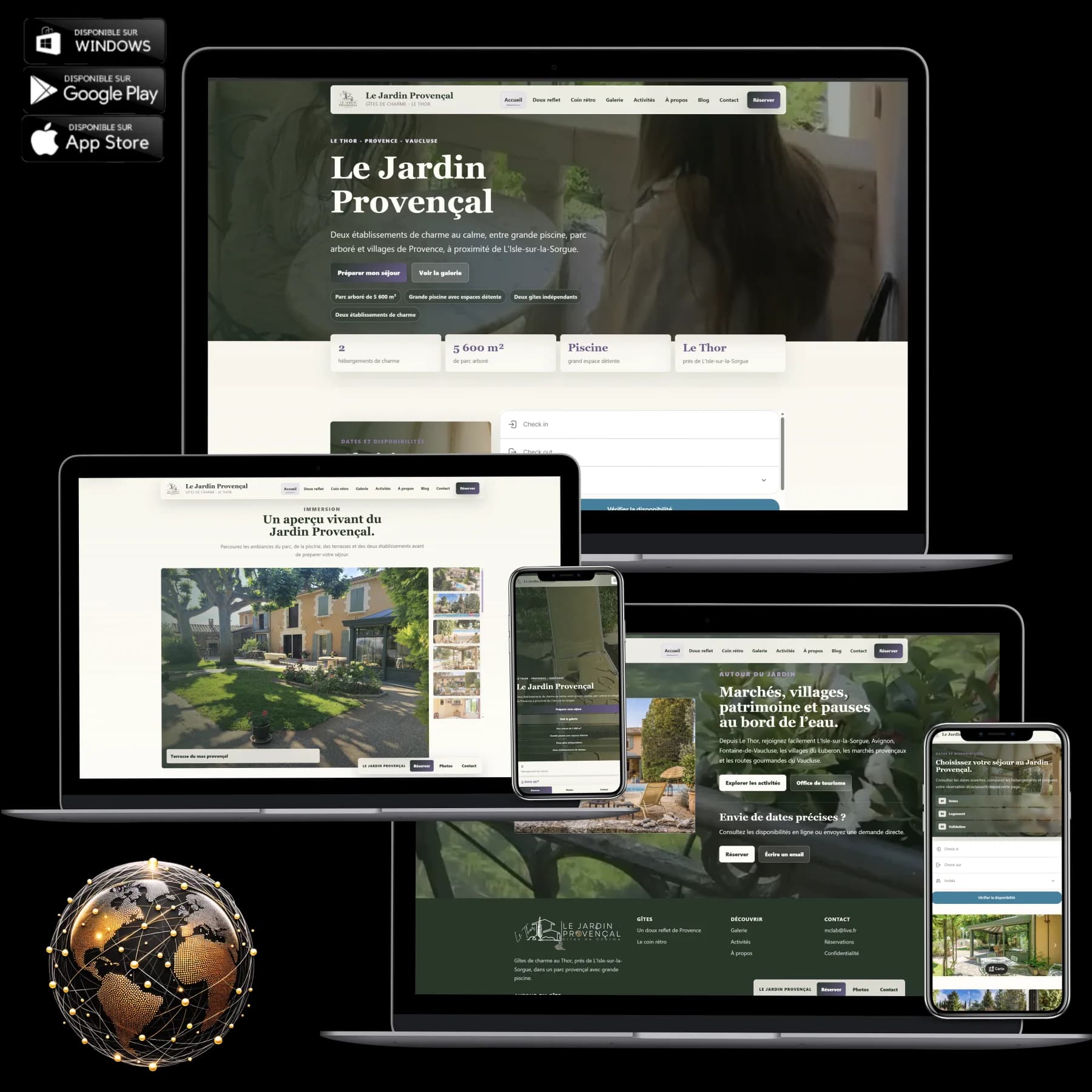 Présentation du site Le Jardin Provençal, gîtes de charme