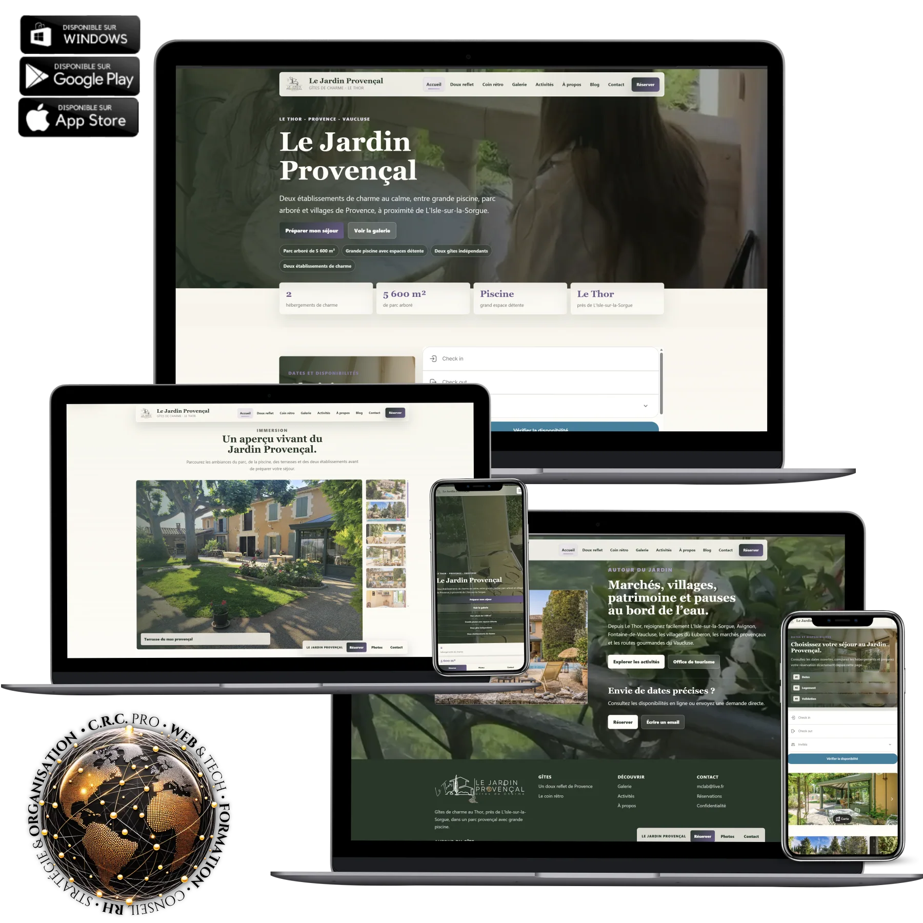 Présentation du site Le Jardin Provençal, gîtes de charme